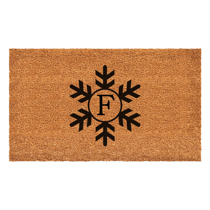 Snowflake Monogram Doormat  (Letter F) 36"x72" / F
