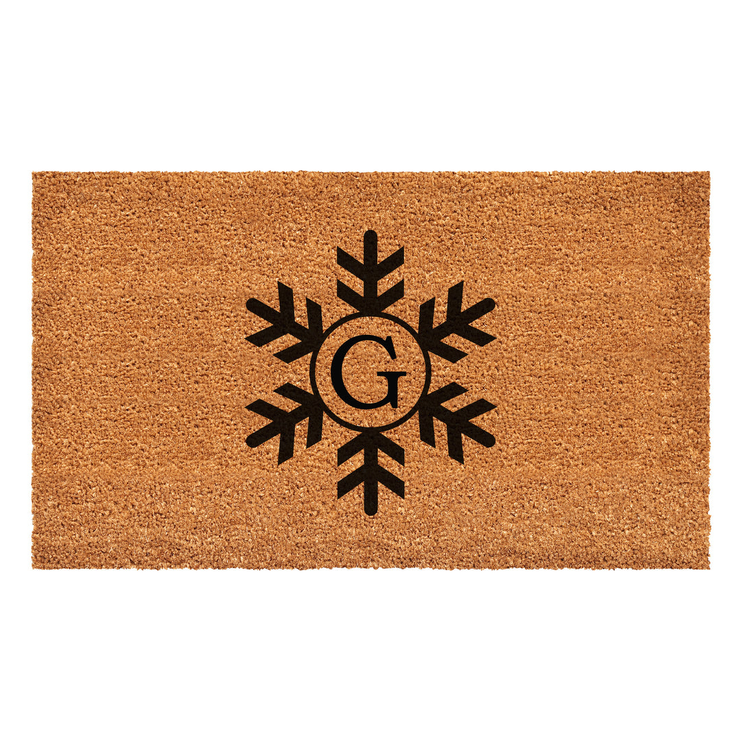 Snowflake Monogram Doormat  (Letter G) 36"x72" / G