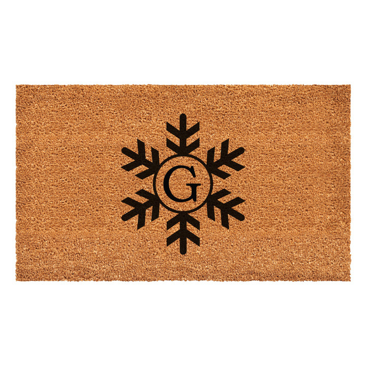 Snowflake Monogram Doormat  (Letter G) 36"x72" / G