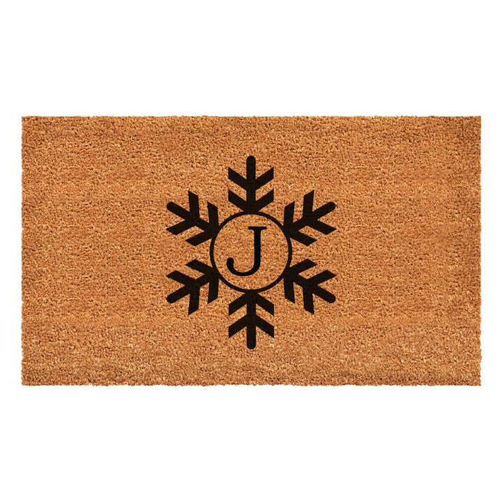 Snowflake Monogram Doormat  (Letter J) 36"x72" / J