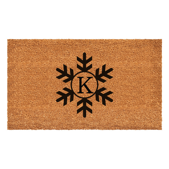 Snowflake Monogram Doormat  (Letter K) 36"x72" / K