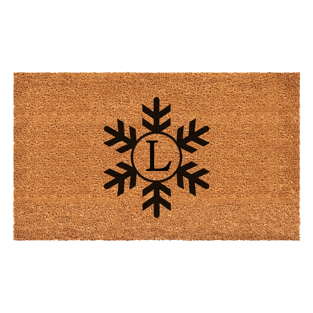 Snowflake Monogram Doormat  (Letter L) 36"x72" / L