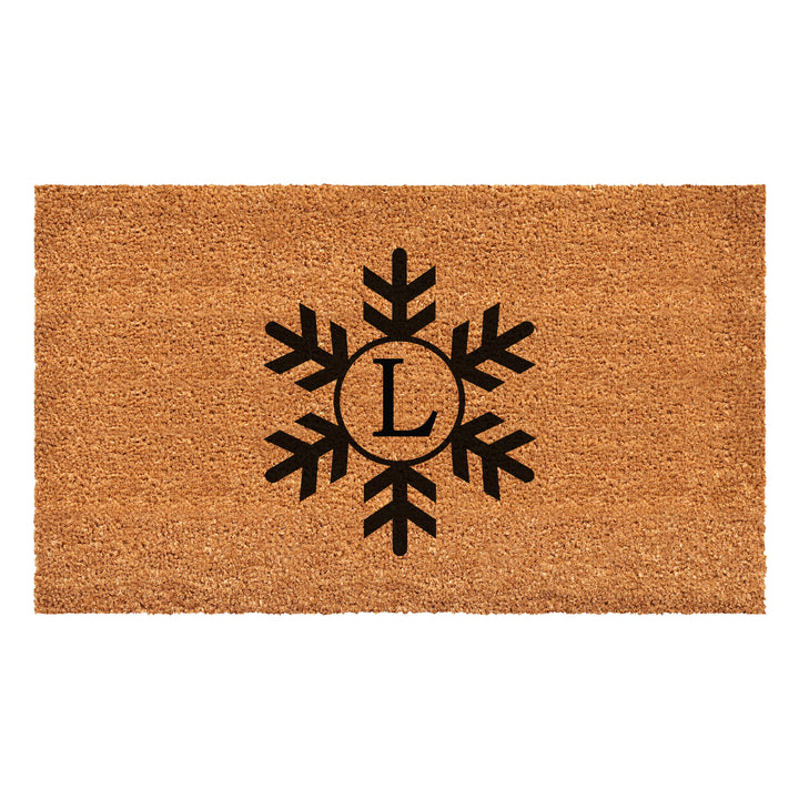 Snowflake Monogram Doormat  (Letter L) 36"x72" / L