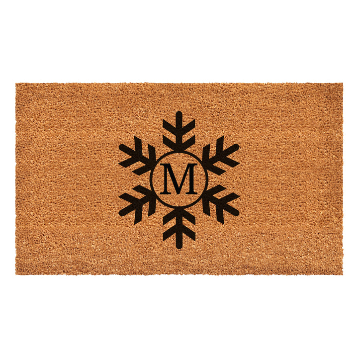 Snowflake Monogram Doormat  (Letter M) 36"x72" / M