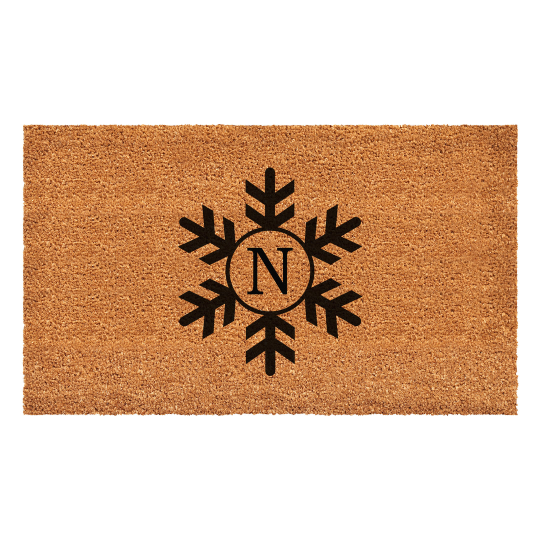 Snowflake Monogram Doormat  (Letter N) 36"x72" / N