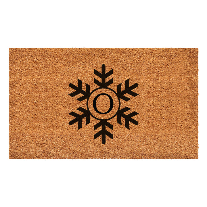 Snowflake Monogram Doormat  (Letter O) 36"x72" / O