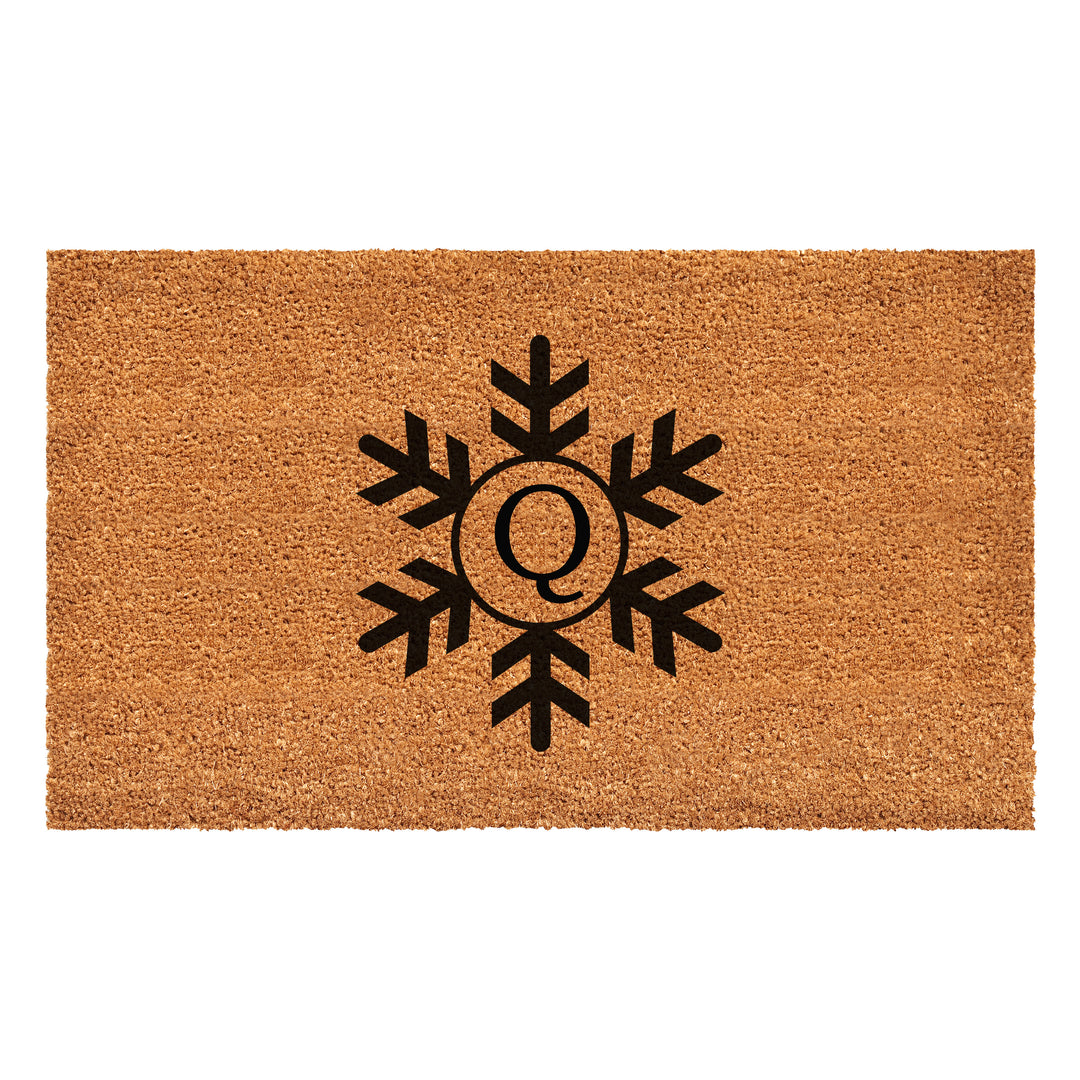 Snowflake Monogram Doormat  (Letter Q) 36"x72" / Q