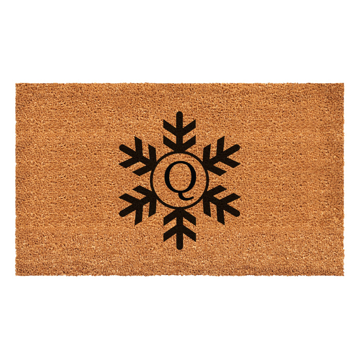 Snowflake Monogram Doormat  (Letter Q) 36"x72" / Q