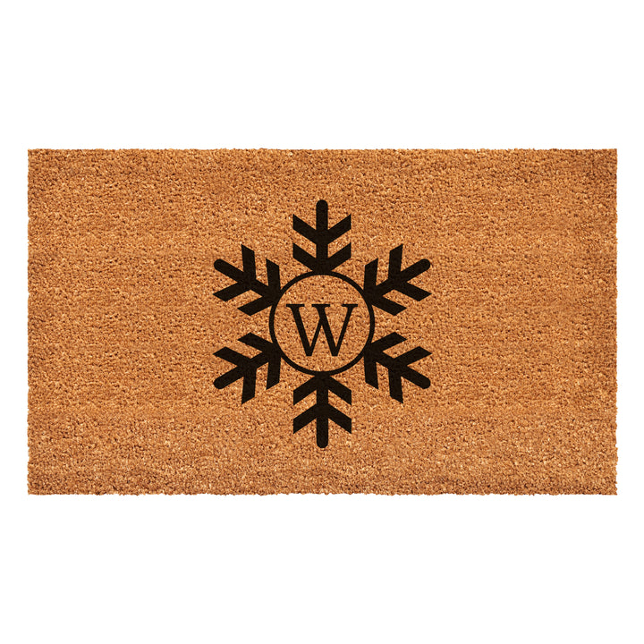Snowflake Monogram Doormat  (Letter W) 36"x72" / W