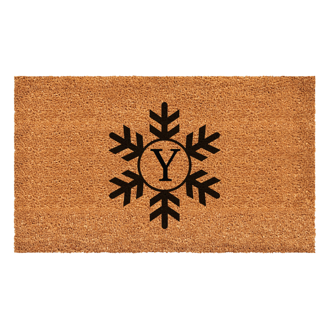 Snowflake Monogram Doormat  (Letter Y) 36"x72" / Y
