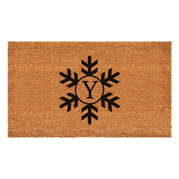 Snowflake Monogram Doormat  (Letter Y) 36"x72" / Y