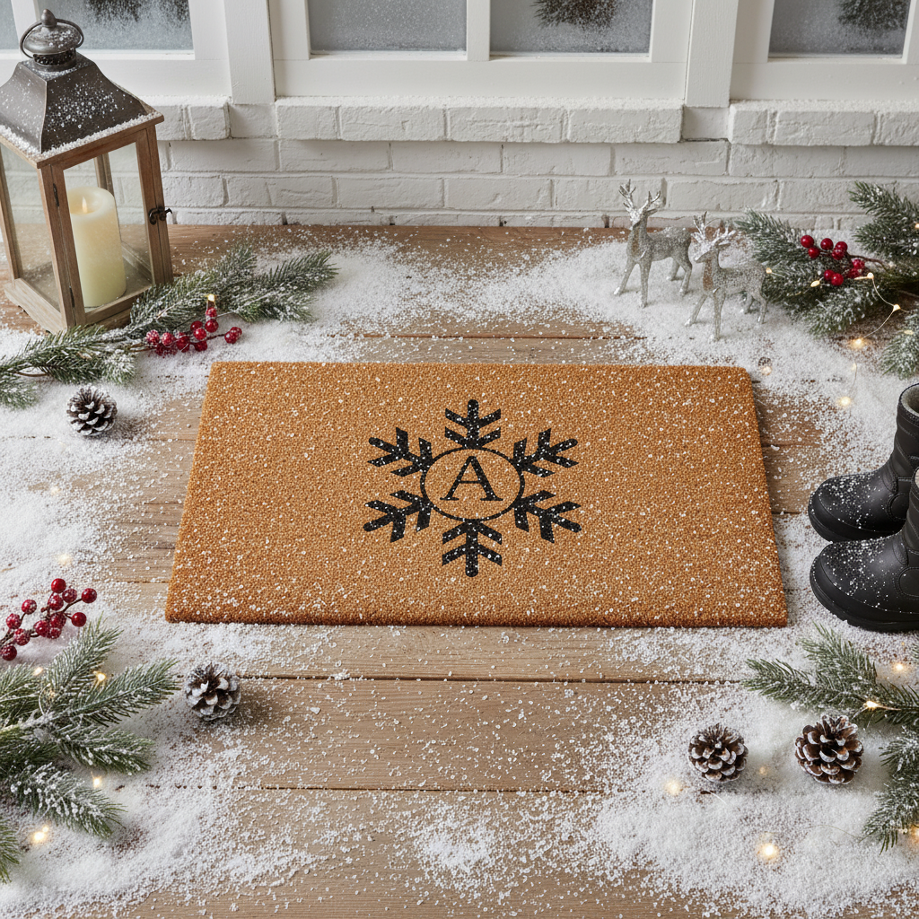Snowflake Monogram Doormat