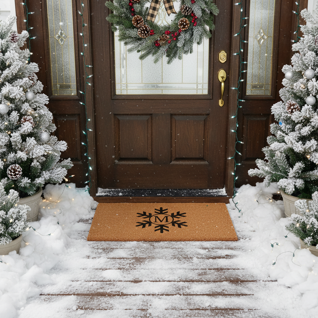 Snowflake Monogram Doormat