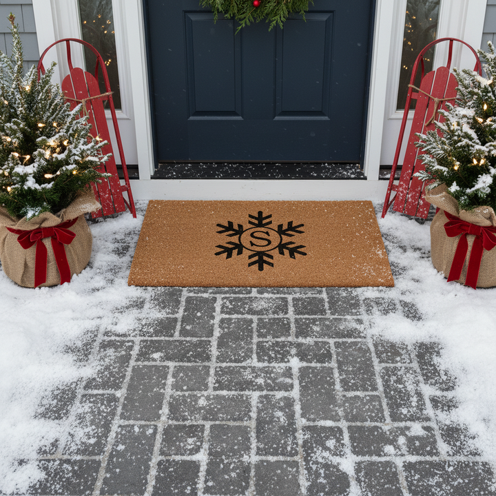 Snowflake Monogram Doormat