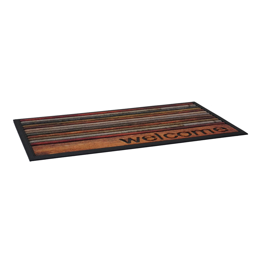Welcome Stripes Doormat 18"x30"