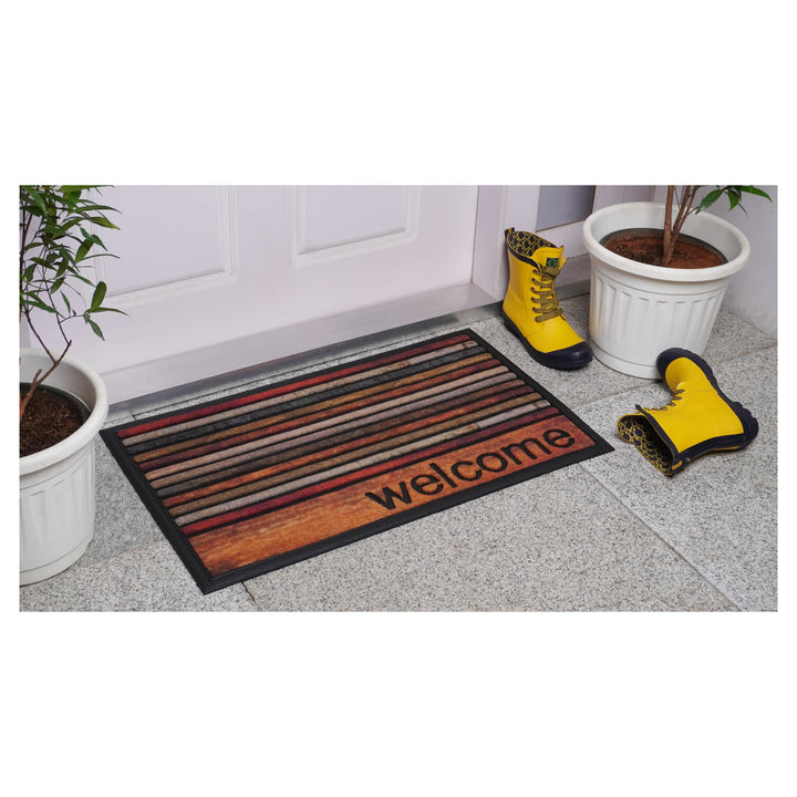 Welcome Stripes Doormat 18"x30"