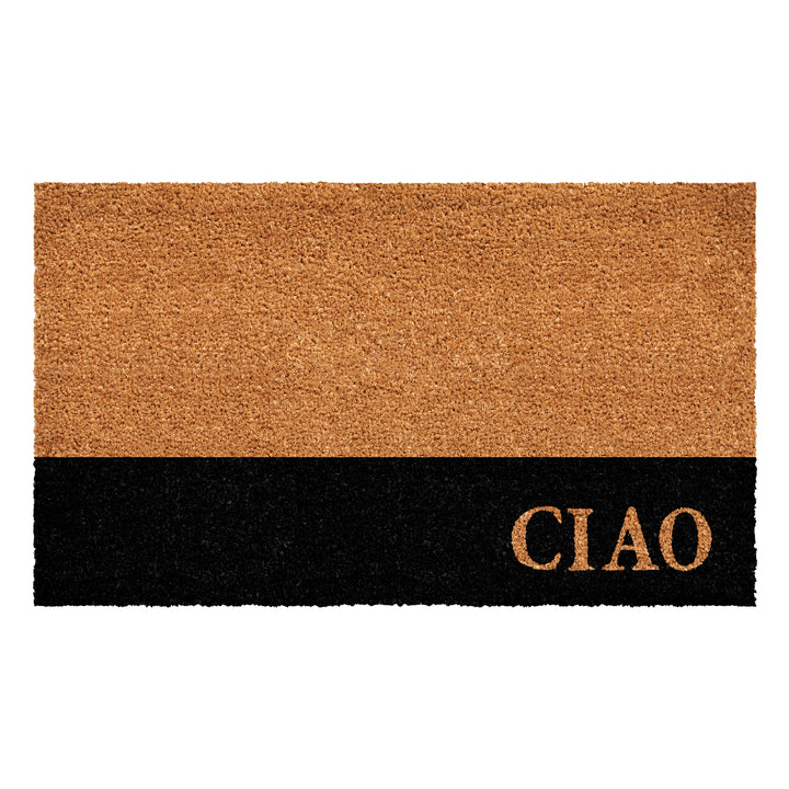Hello/ Ciao/ Bonjour Black Stripe Doormat