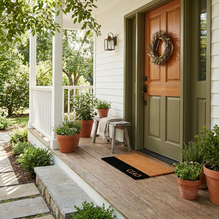 Hello/ Ciao/ Bonjour Black Stripe Doormat