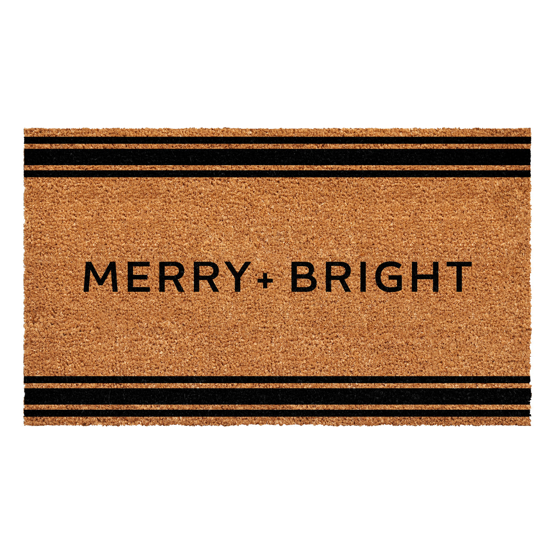 French Stripe Merry + Bright Doormat 36"x72"
