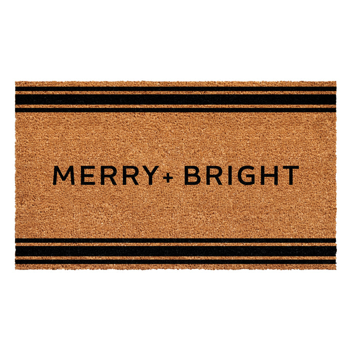French Stripe Merry + Bright Doormat 36"x72"