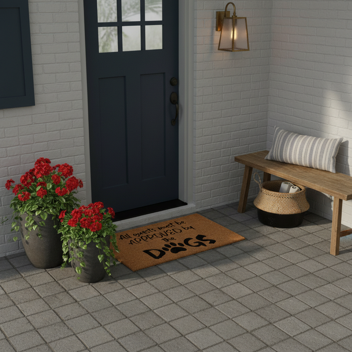 All guests must be approved by the dogs Doormat
