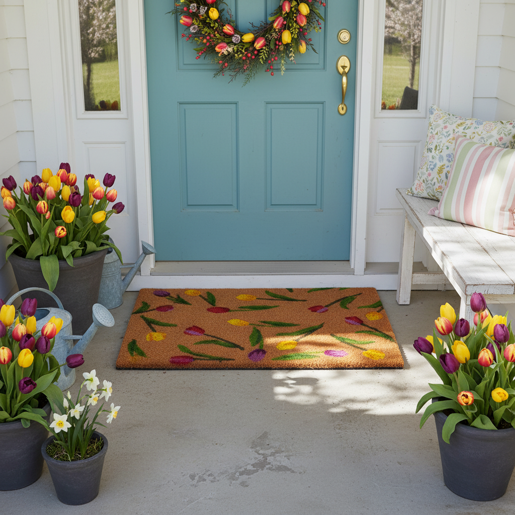 Colorful Tulips Doormat