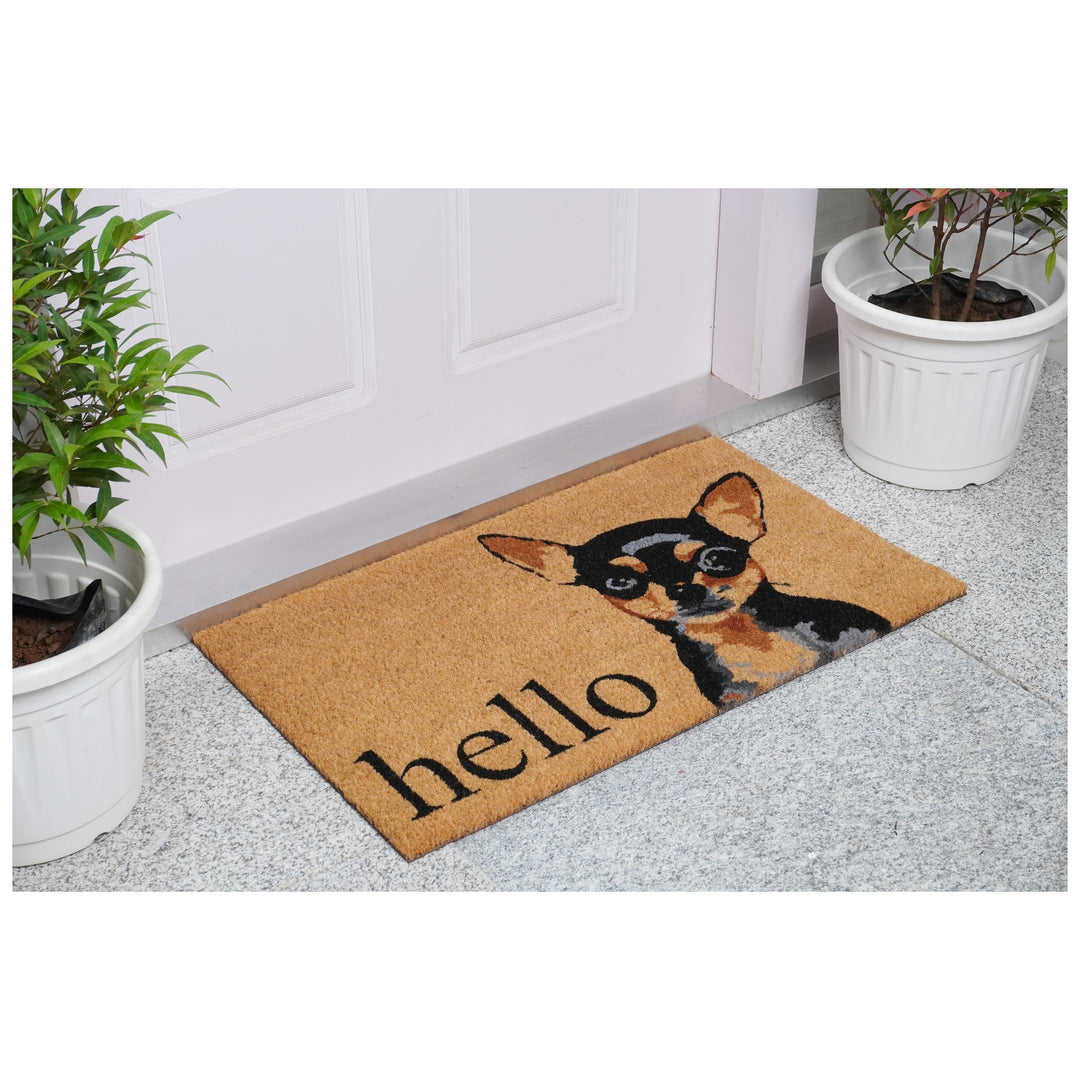 Black Tan Chihuahua Doormat 17"x29" / Black Tan Chihuahua