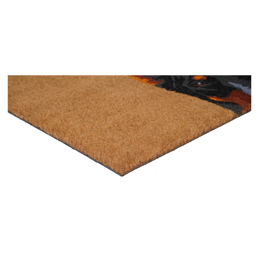 Black Doberman Doormat 17"x29" / Black Doberman