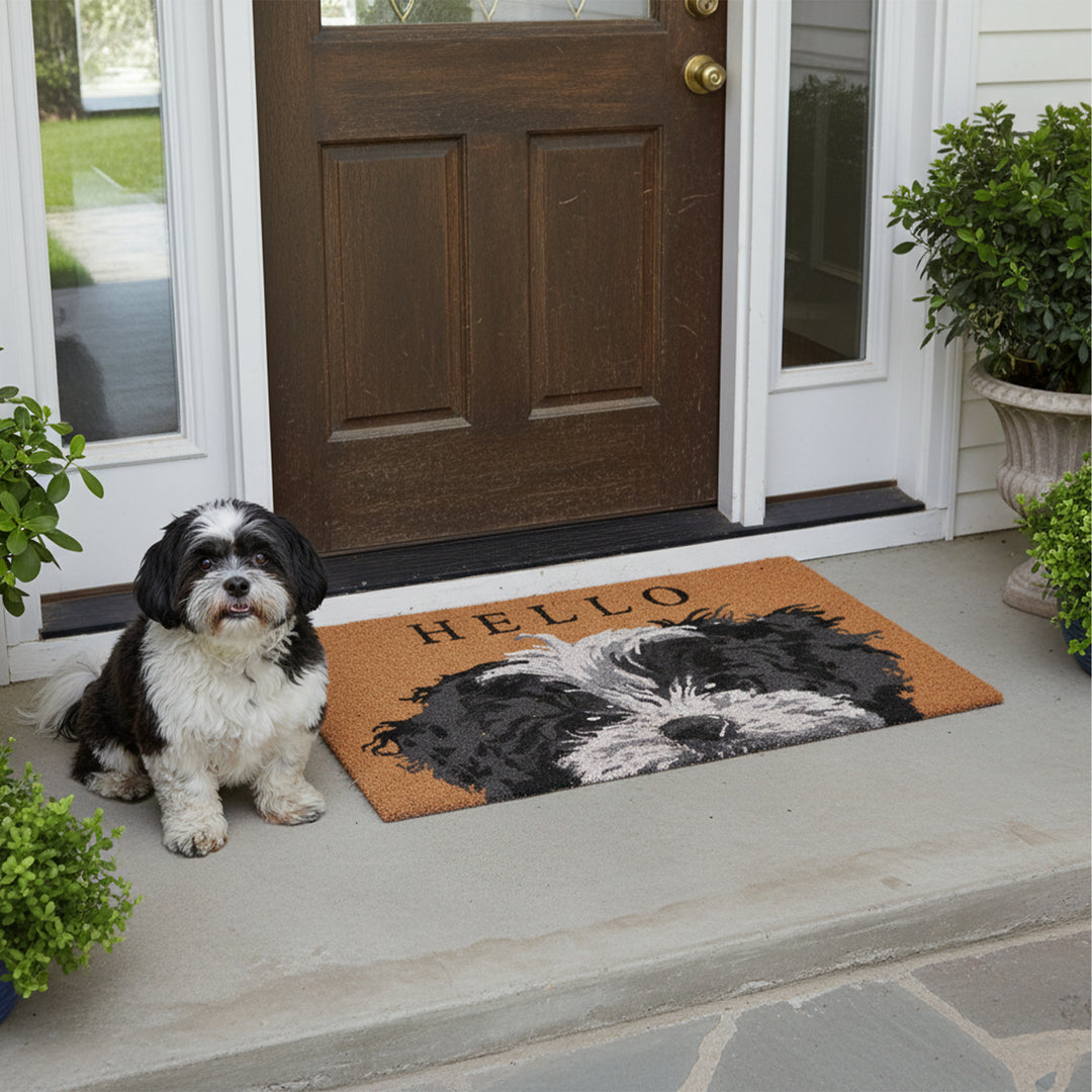 Black and White Shih Tzu Doormat