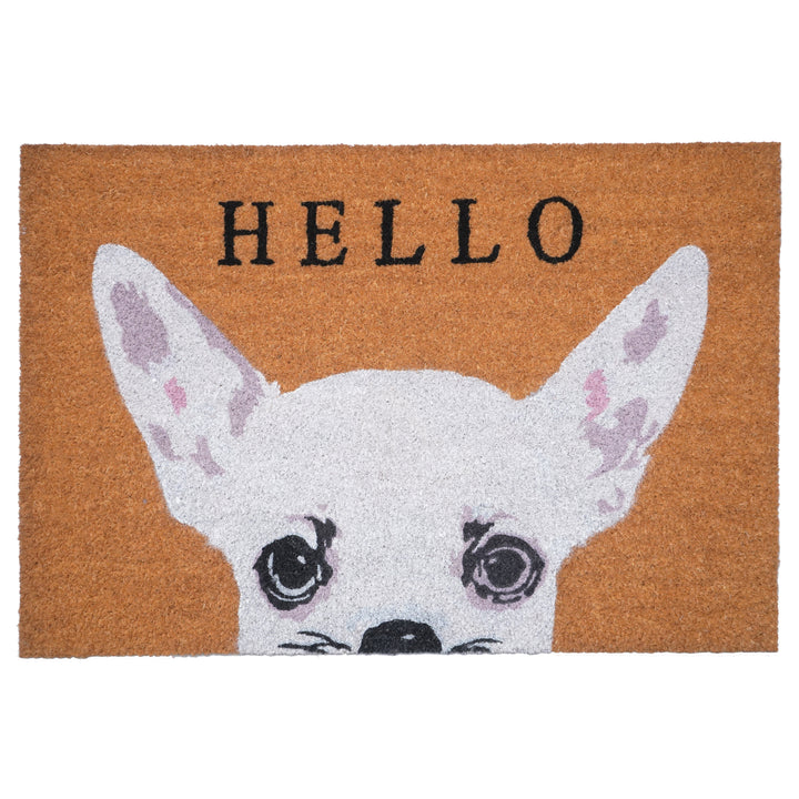 White Apple Head Chihuahua Doormat 17"x29" / White Apple Head Chihuahua
