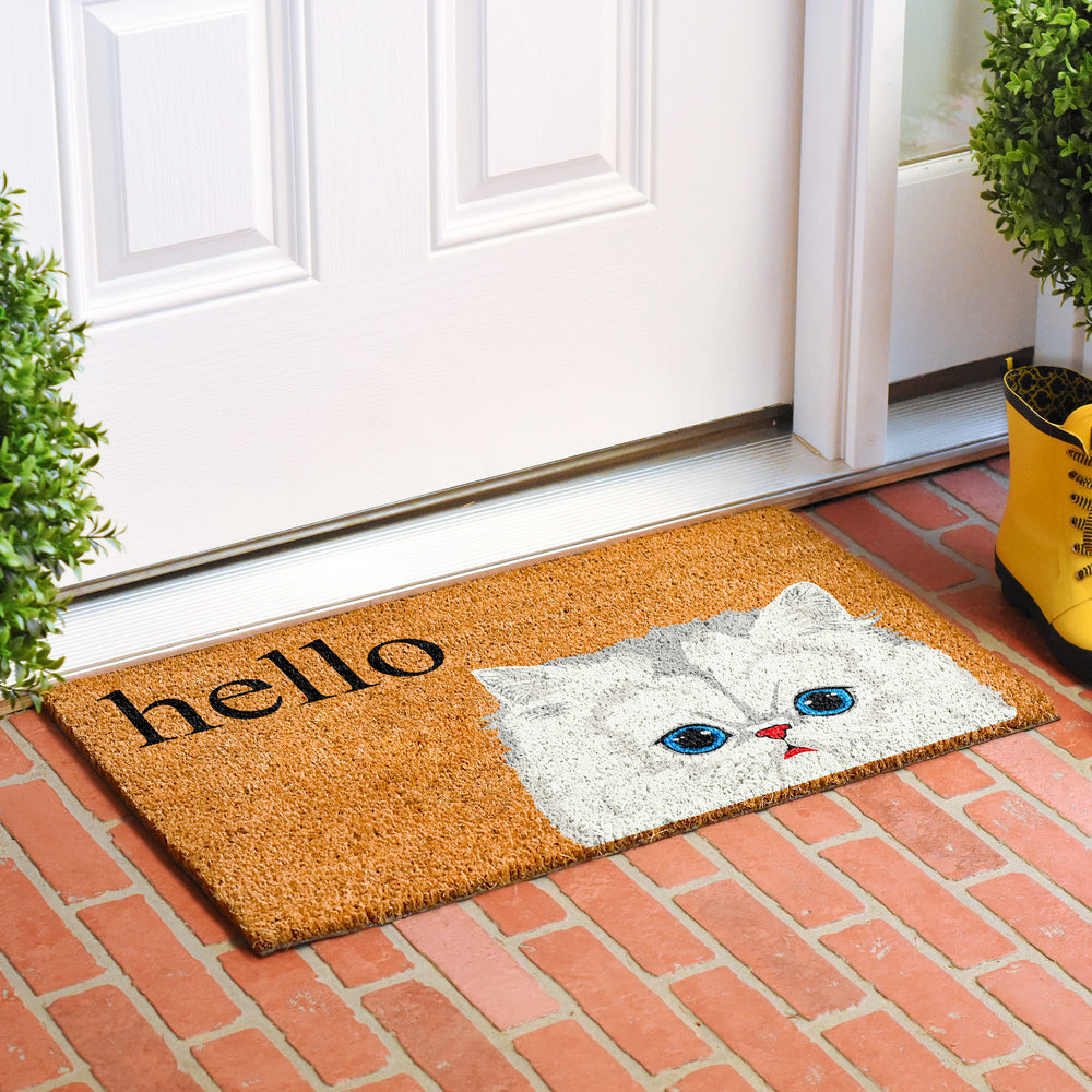 White Persian Cat Doormat 24"x36" / White Persian