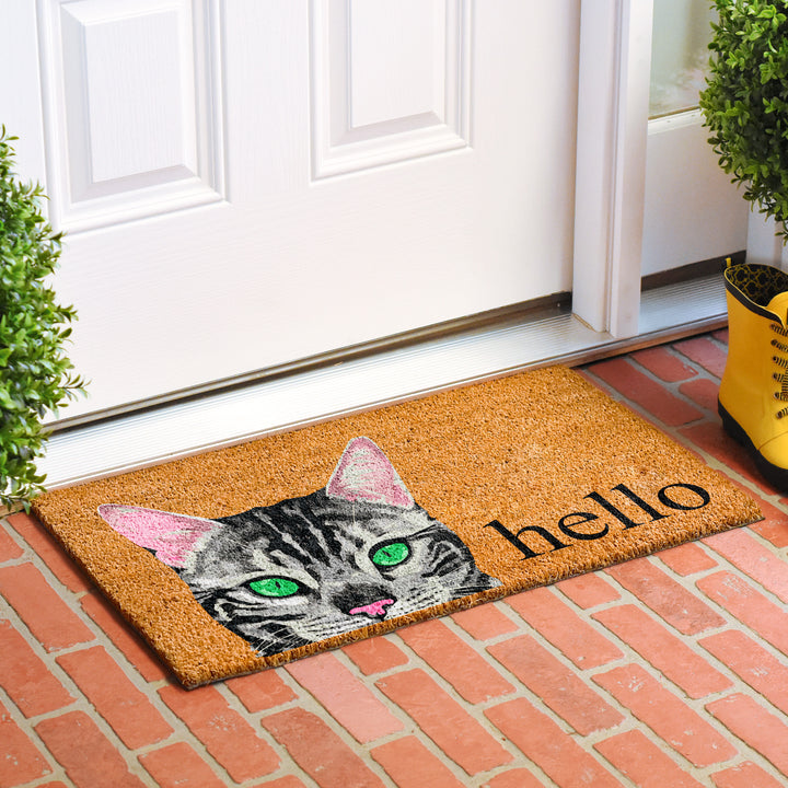Silver Bengal Cat  Doormat 24"x36" / Silver Bengal
