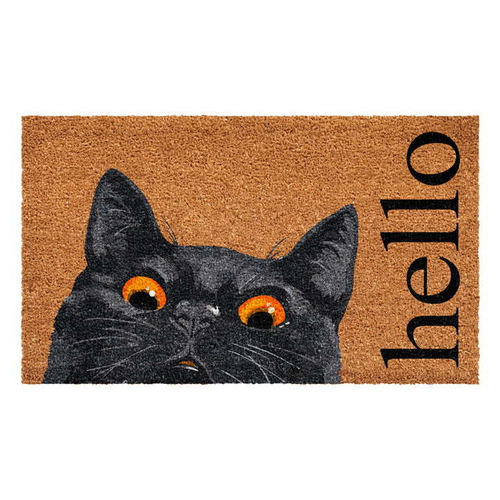 Black Bombay Cat  Doormat 24"x36" / Black Bombay