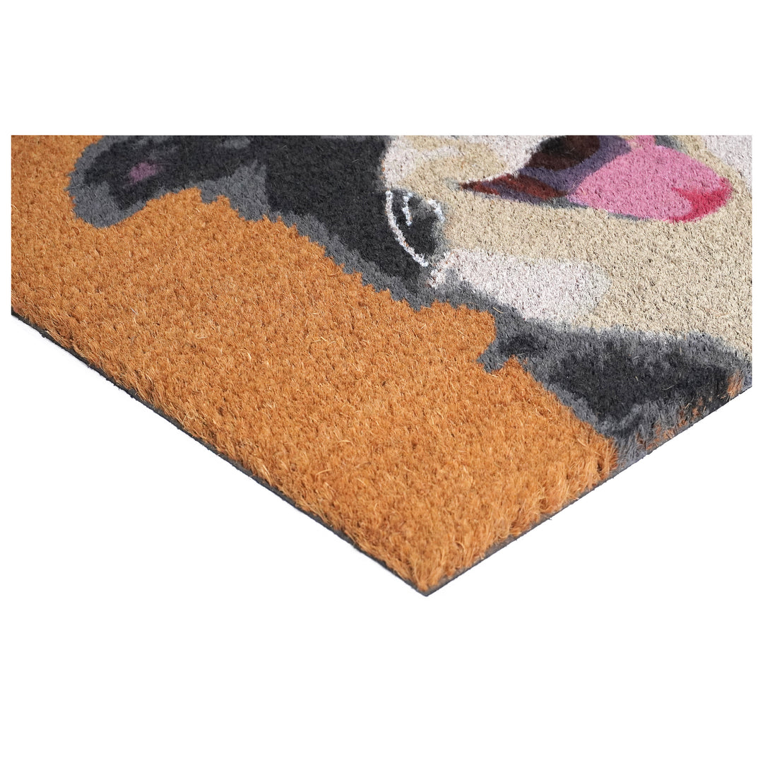 Black/White Border Collie Doormat 17"x29" / Black/White Border Collie