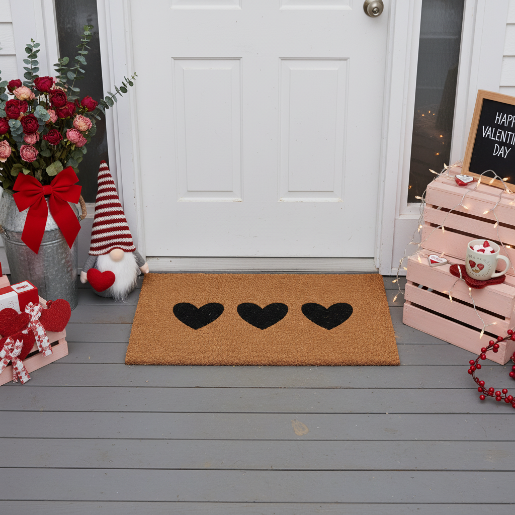 Trio Hearts Doormat