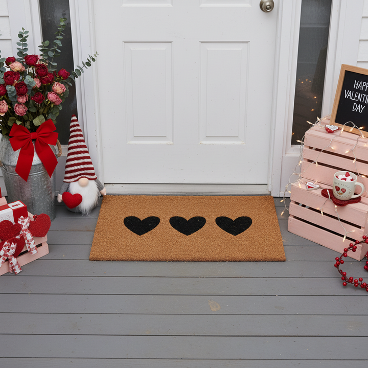 Trio Hearts Doormat