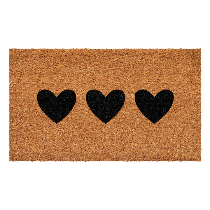 Trio Hearts Doormat Black / 36"x72"