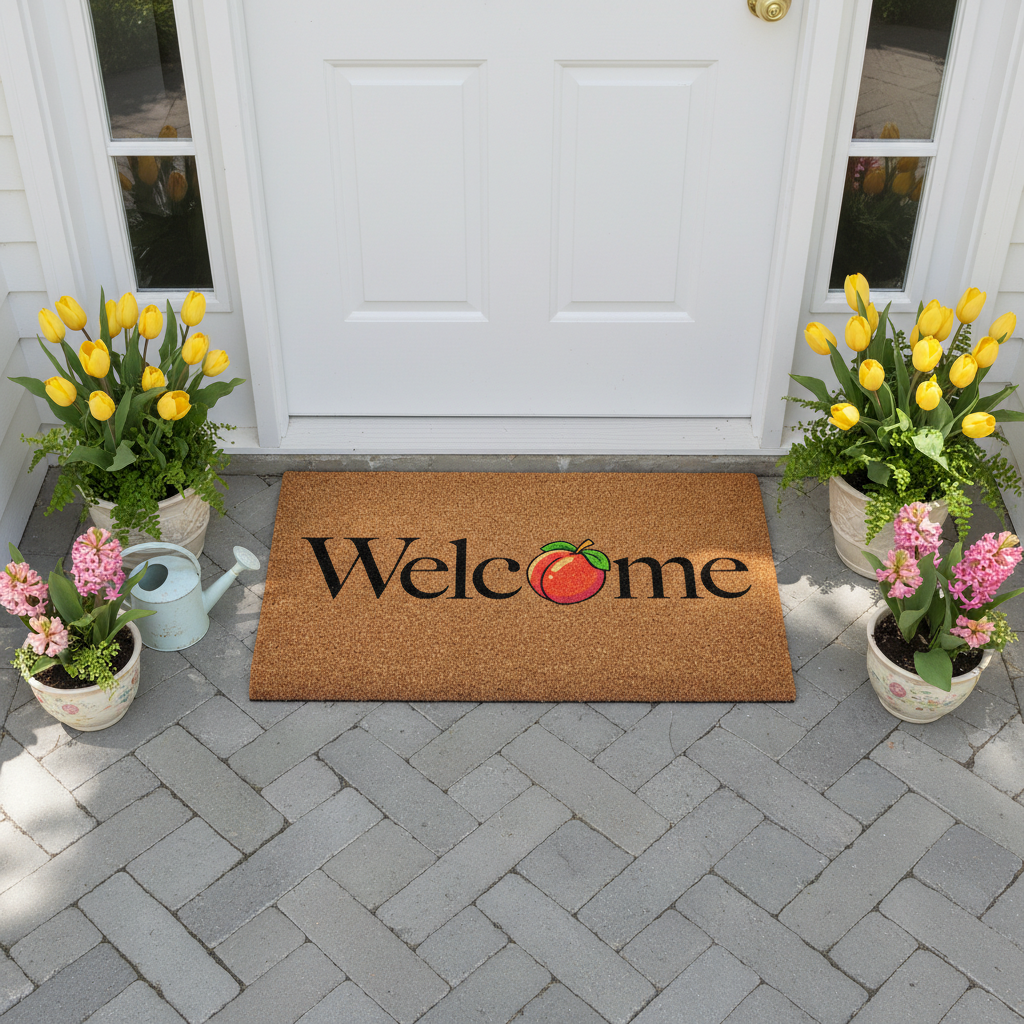 Peach Welcome Doormat