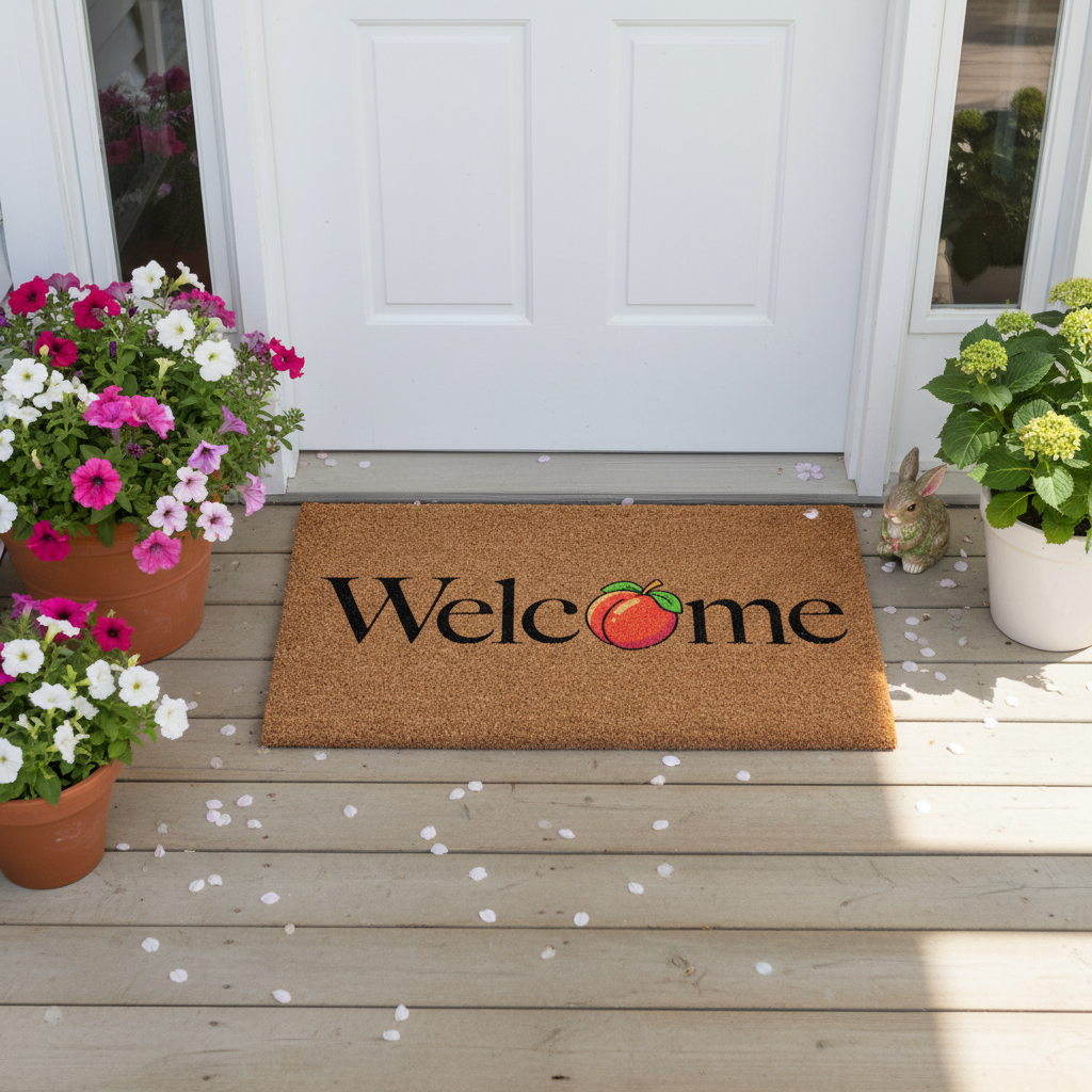 Peach Welcome Doormat