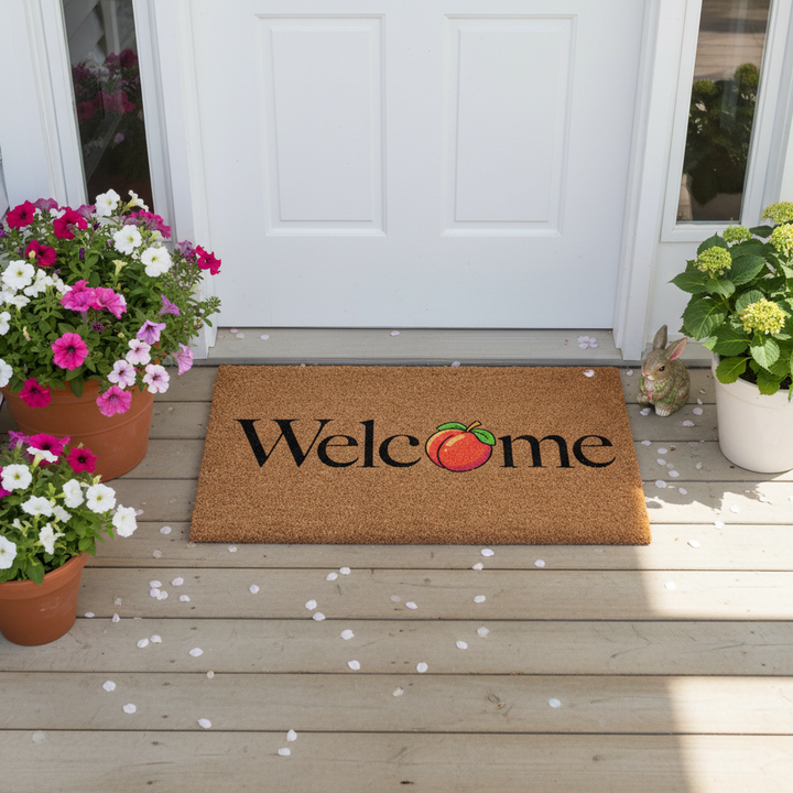 Peach Welcome Doormat