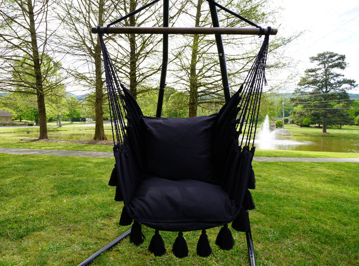 Midnight Black Hammock Chair SET