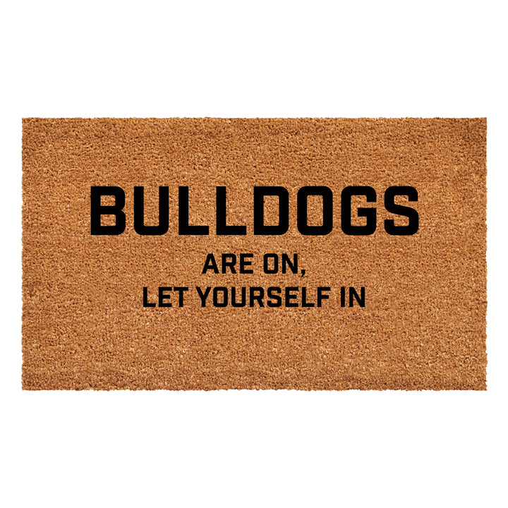 Bulldogs are on let yourself in Doormat