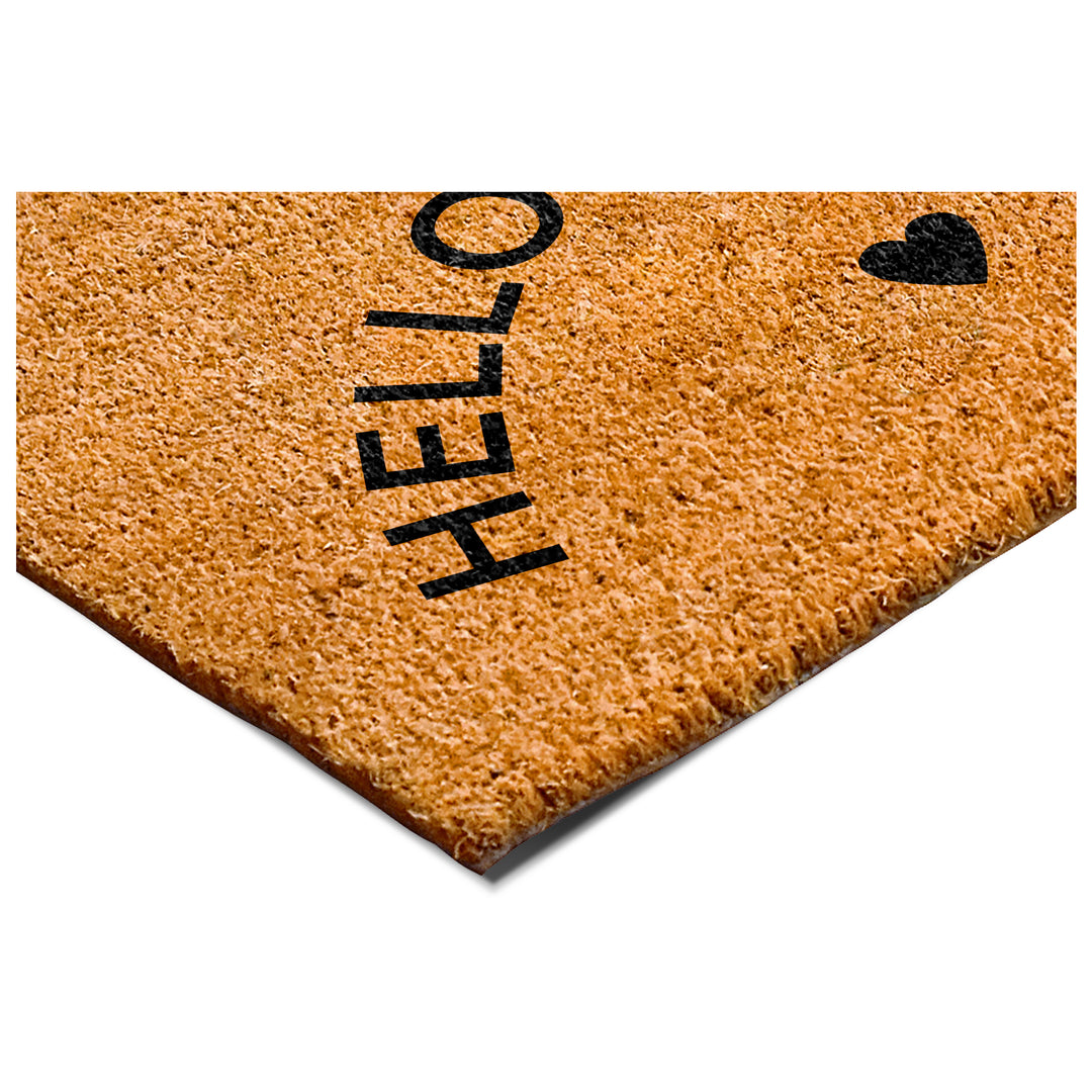 Hello New Day Black Doormat Black / 17"x29"