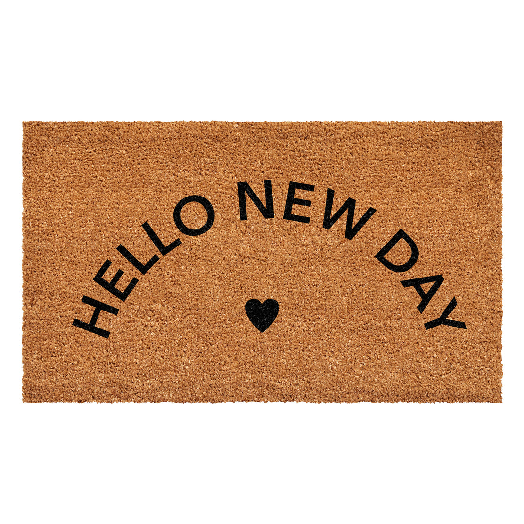 Hello New Day Black Doormat Black / 24"x36"