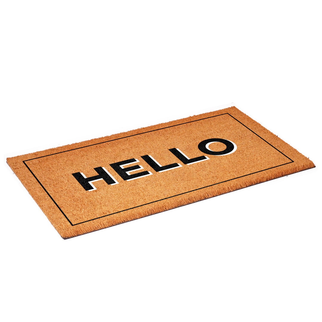 Hello With Border Doormat 17"x29"