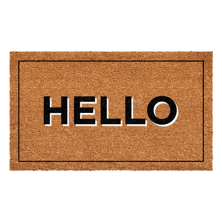Hello With Border Doormat 17"x29"