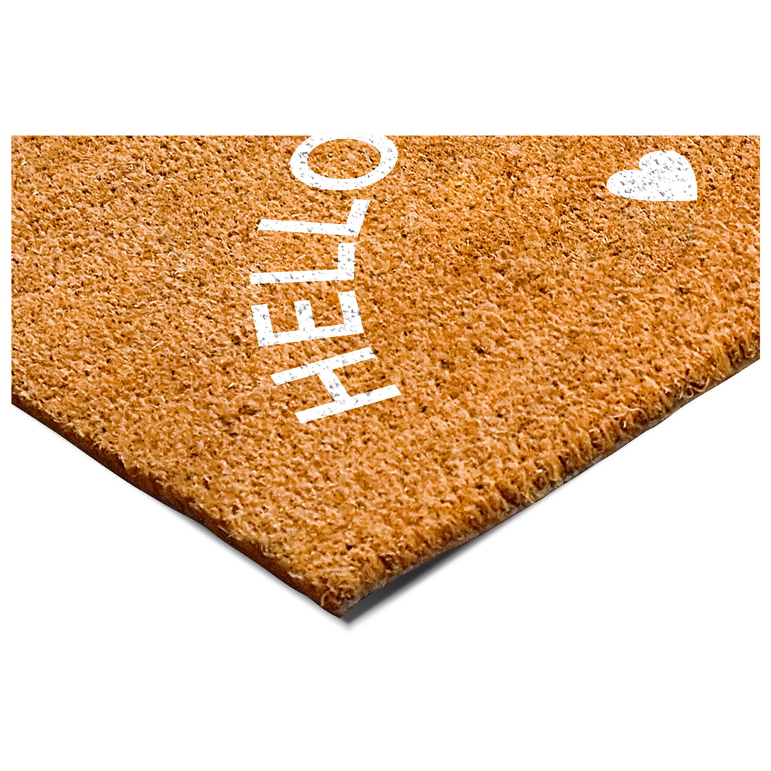Hello New Day White Doormat White / 17"x29"