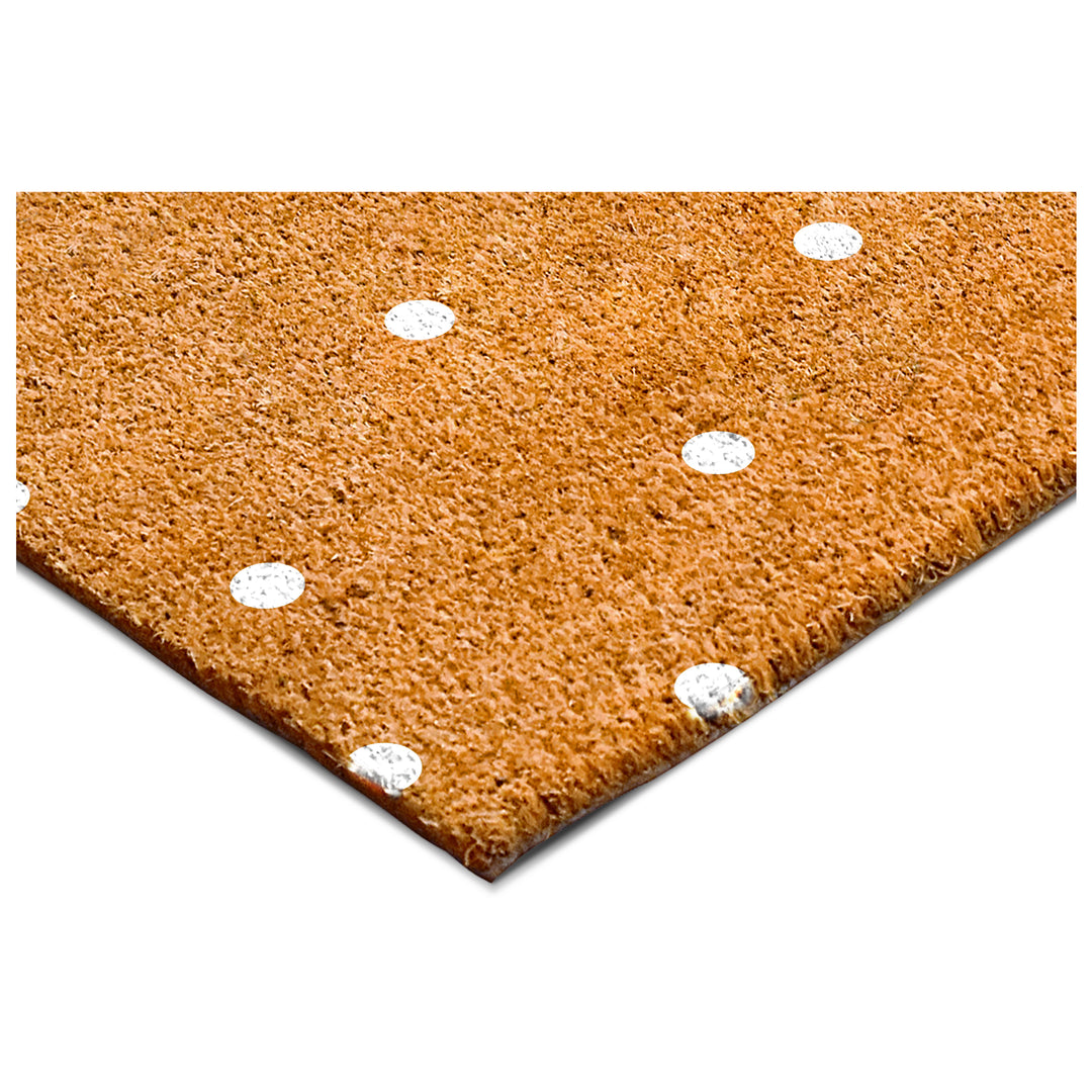 White Polka- Dots Doormat White / 17"x29"