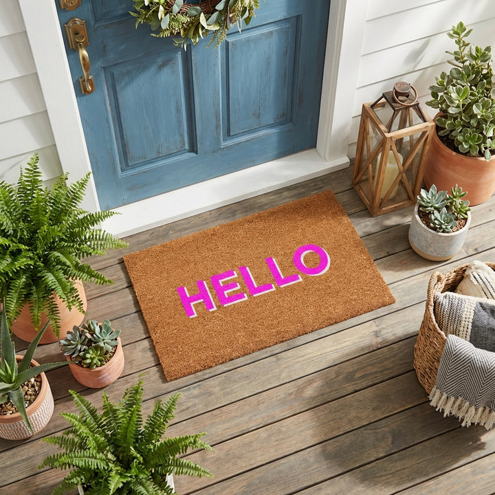 Retro Block Hello Doormat