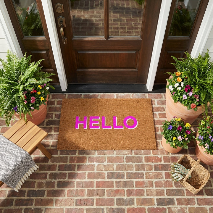 Retro Block Hello Doormat